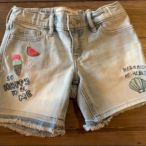 Abercrombie Kids Embroidered Denim Shorts